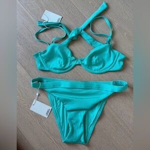 Monday Swimwear Turquoise Bikini Set